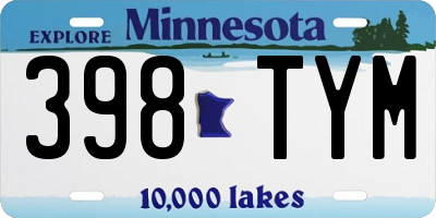 MN license plate 398TYM