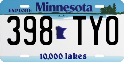 MN license plate 398TYO