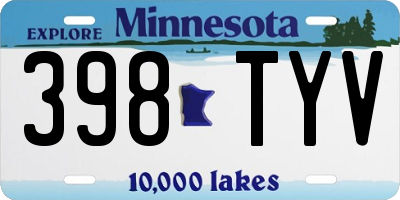 MN license plate 398TYV