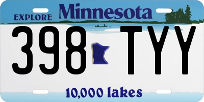 MN license plate 398TYY