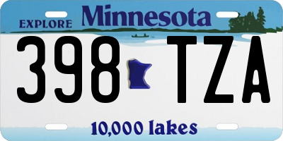 MN license plate 398TZA