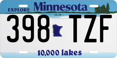 MN license plate 398TZF