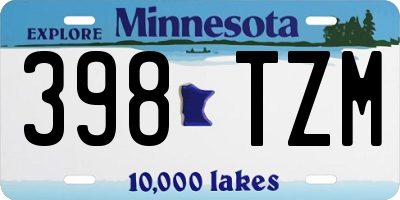 MN license plate 398TZM