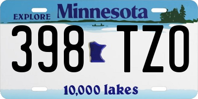 MN license plate 398TZO