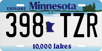 MN license plate 398TZR