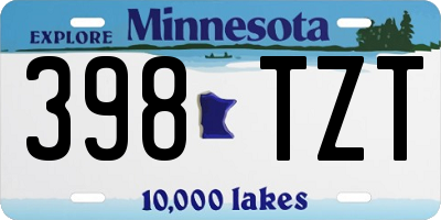 MN license plate 398TZT
