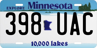 MN license plate 398UAC