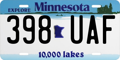 MN license plate 398UAF