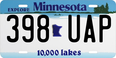 MN license plate 398UAP