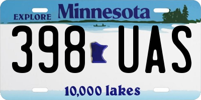 MN license plate 398UAS