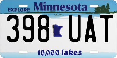 MN license plate 398UAT