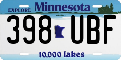 MN license plate 398UBF