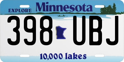 MN license plate 398UBJ