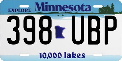MN license plate 398UBP