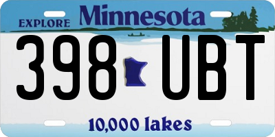 MN license plate 398UBT