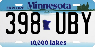 MN license plate 398UBY