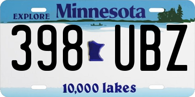 MN license plate 398UBZ