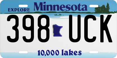 MN license plate 398UCK