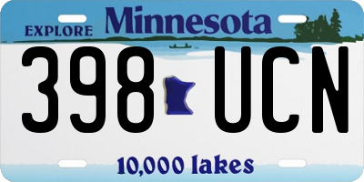 MN license plate 398UCN