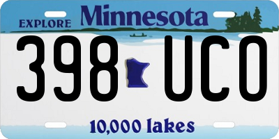 MN license plate 398UCO
