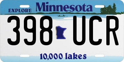 MN license plate 398UCR