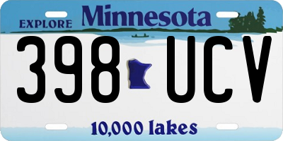 MN license plate 398UCV