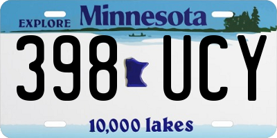 MN license plate 398UCY