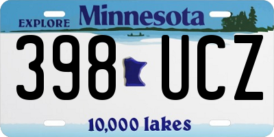 MN license plate 398UCZ
