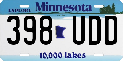 MN license plate 398UDD