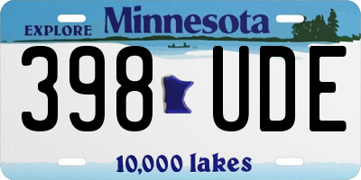 MN license plate 398UDE