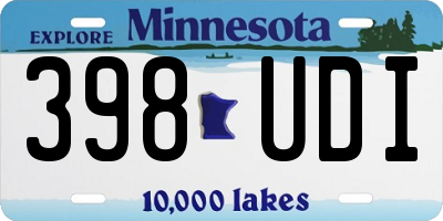 MN license plate 398UDI
