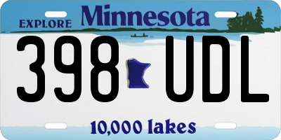 MN license plate 398UDL