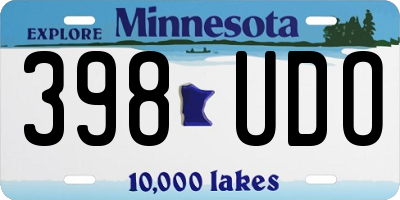MN license plate 398UDO