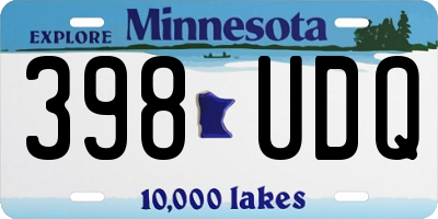 MN license plate 398UDQ