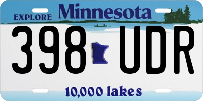 MN license plate 398UDR