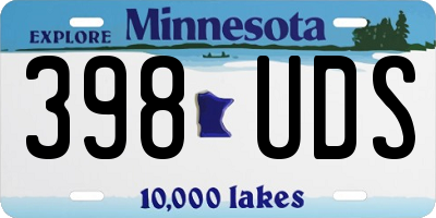 MN license plate 398UDS