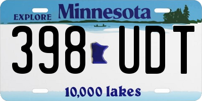 MN license plate 398UDT