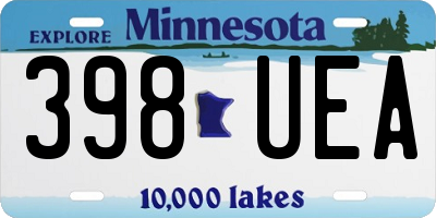 MN license plate 398UEA