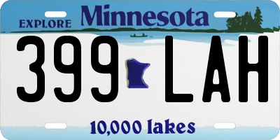 MN license plate 399LAH