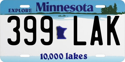 MN license plate 399LAK