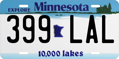 MN license plate 399LAL