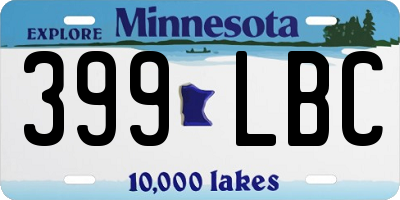 MN license plate 399LBC