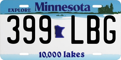 MN license plate 399LBG
