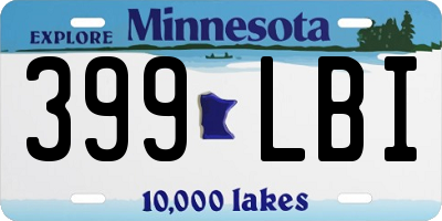 MN license plate 399LBI
