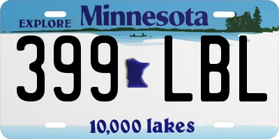 MN license plate 399LBL