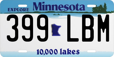 MN license plate 399LBM