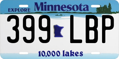 MN license plate 399LBP