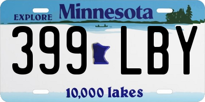 MN license plate 399LBY