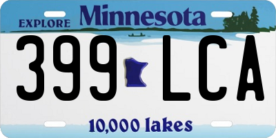 MN license plate 399LCA