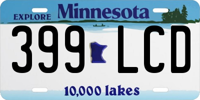 MN license plate 399LCD